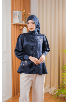 Jasmina Embroidery Blouse Navy